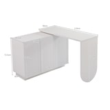 thumbnail of Drehbarer L-förmiger Schreibtisch 110x60x75 mit Stauraum und höhenverstellbaren Einlegeböden in Weiß für Büro und Arbeitszimmer