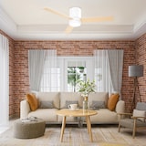 thumbnail of HOMCOM Ventoinha de Teto 48W com Luz LED Controle Remoto 3 Velocidades Temporizador 3 Lâminas de Madeira Ø112x25cm Branco