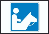 thumbnail of Reitplatz Schild mit Symbol A6 Rückseite selbstklebend
