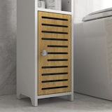 thumbnail of kleankin armario de baño moderno columna auxiliar de baño mueble de suelo de baño con estantes 1 puerta y portarrollos de papel para sala 18x20x90 cm
