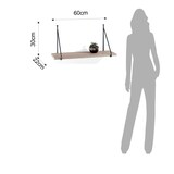 thumbnail of Oreste Luchetta Mensola LEVEL truciolare rovere con filo acciaio nero cm H30 L60 P22