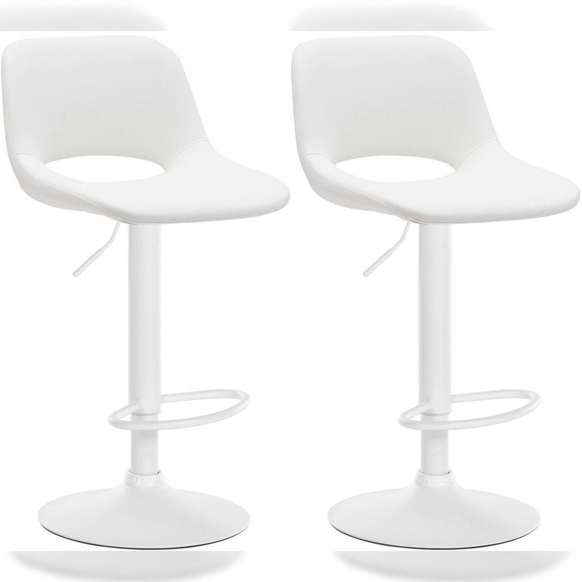 Proregal CHEFGASTRO 2er Set Barhocker ACAPULCO Kunstleder Weiß HxBxT 86x42x46cm Kunstleder Weiß Barstuhl