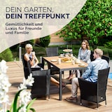 thumbnail of CASARIA® Polyrattan Gartenmöbel Set 150x90cm Esstisch Akazie Schwarz