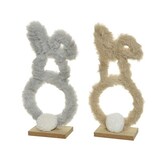 thumbnail of Dekofigur Osterhase Kunstfell grau beige Höhe 22cm - Stückpreis