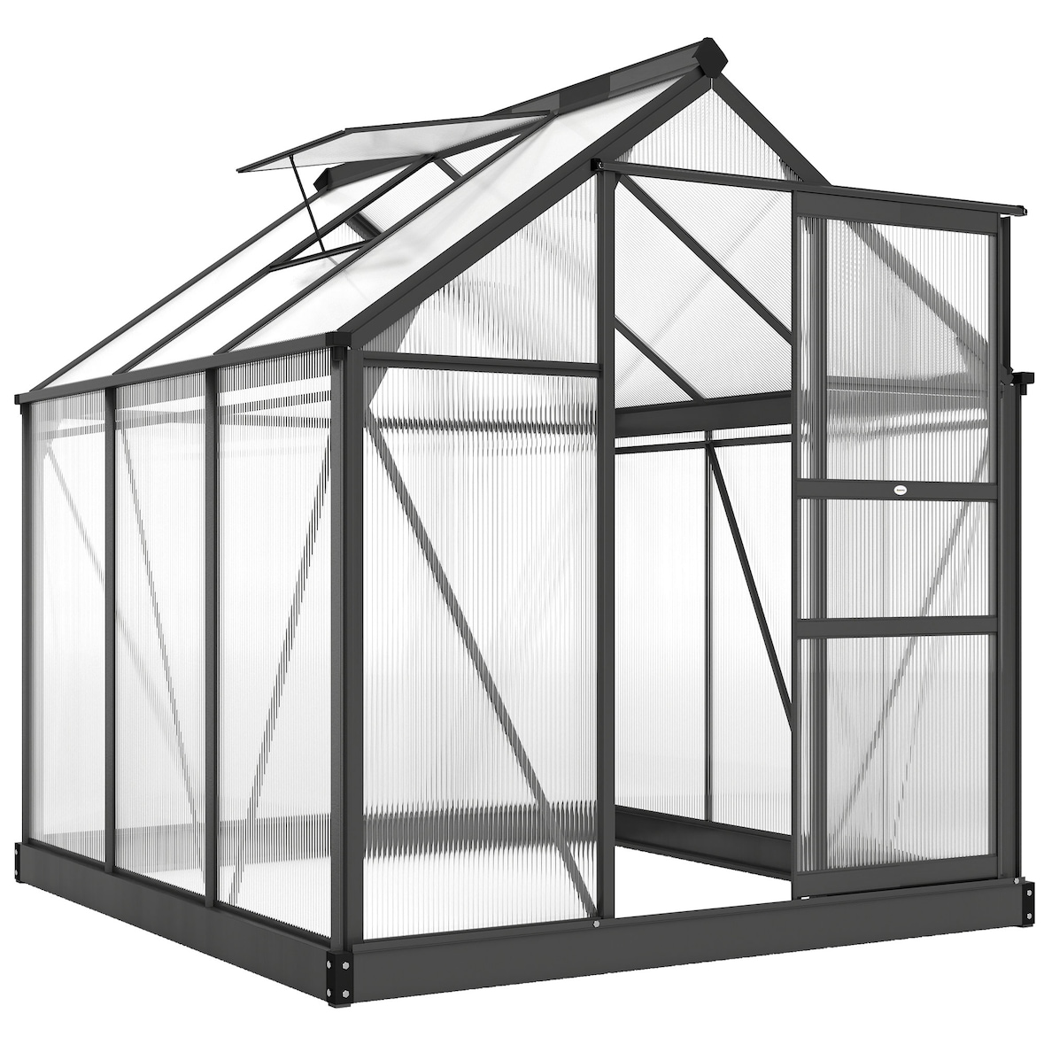 Outsunny-Gewächshaus-190L x 192B x 201H cm-Grau