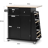 thumbnail of COSTWAY Carro de Cocina con Encimera, Isla de Cocina Móvil de Madera de Caucho con Soporte para Toallas, Estante Ajustable y 2 Cajones