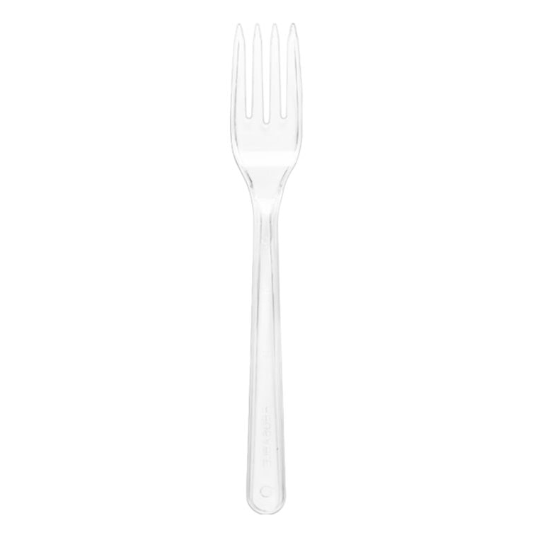 MONOUSO - Herbruikbaar Plastic PS Vork Transparant 18cm (50 stuks)