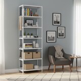 thumbnail of PROREGAL Industriestyle Wohnregal MAGNUS im Schraubsystem Made in Germany | HxBxT 220x75x30cm | 7 Stahlplatten-Ebenen | Fachlast 60kg | Verkehrsweiß