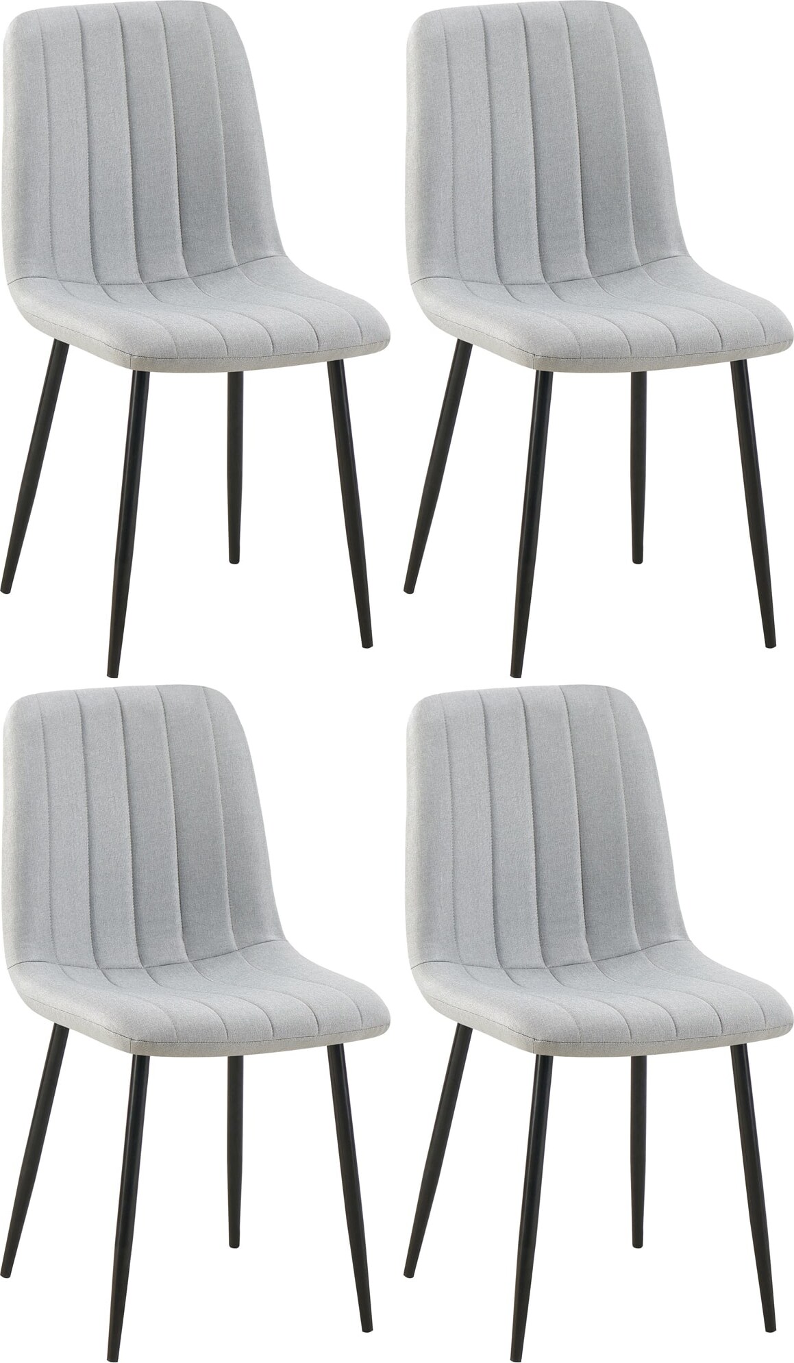 CHEFGASTRO 4er-Set Esszimmerstuhl SAN ANTONIO Stoff HxBxT 88x45x53cm Grau Küchenstuhl