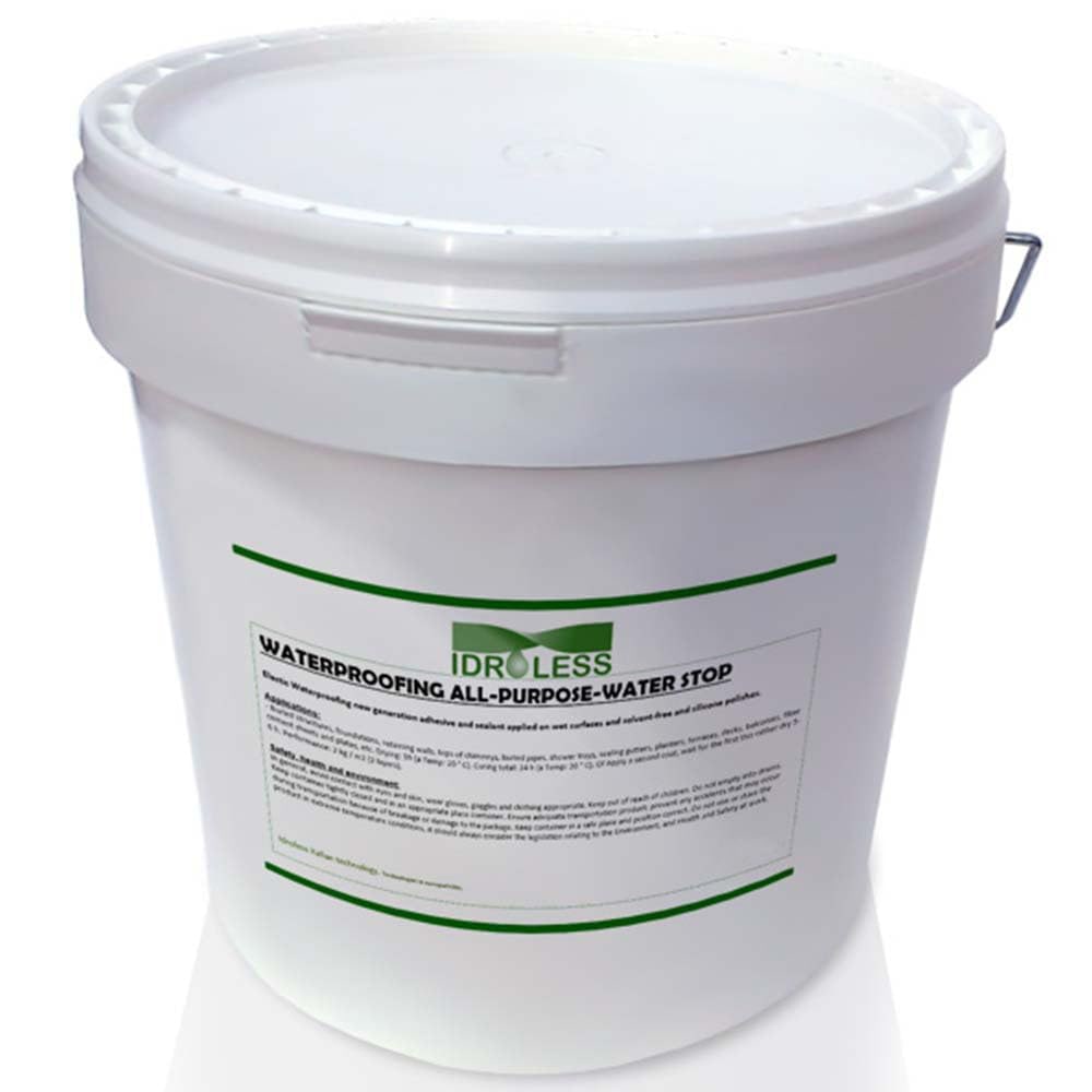 Tinta selante impermeável para todos os terrenos (4 kg - Cinza) - Adere a todos os tipos de superfícies, mesmo as molhadas. Repara fissuras e fissuras