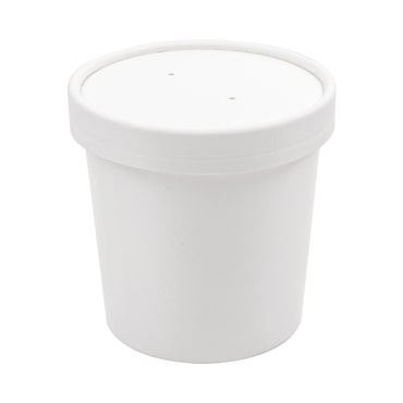 Recipientes Com Tampa 360 Ml 18Pe + 340 + 18 Pe G/M2 Ø9/7,2X8,4 Cm Branco Cartão (250 Unidades)