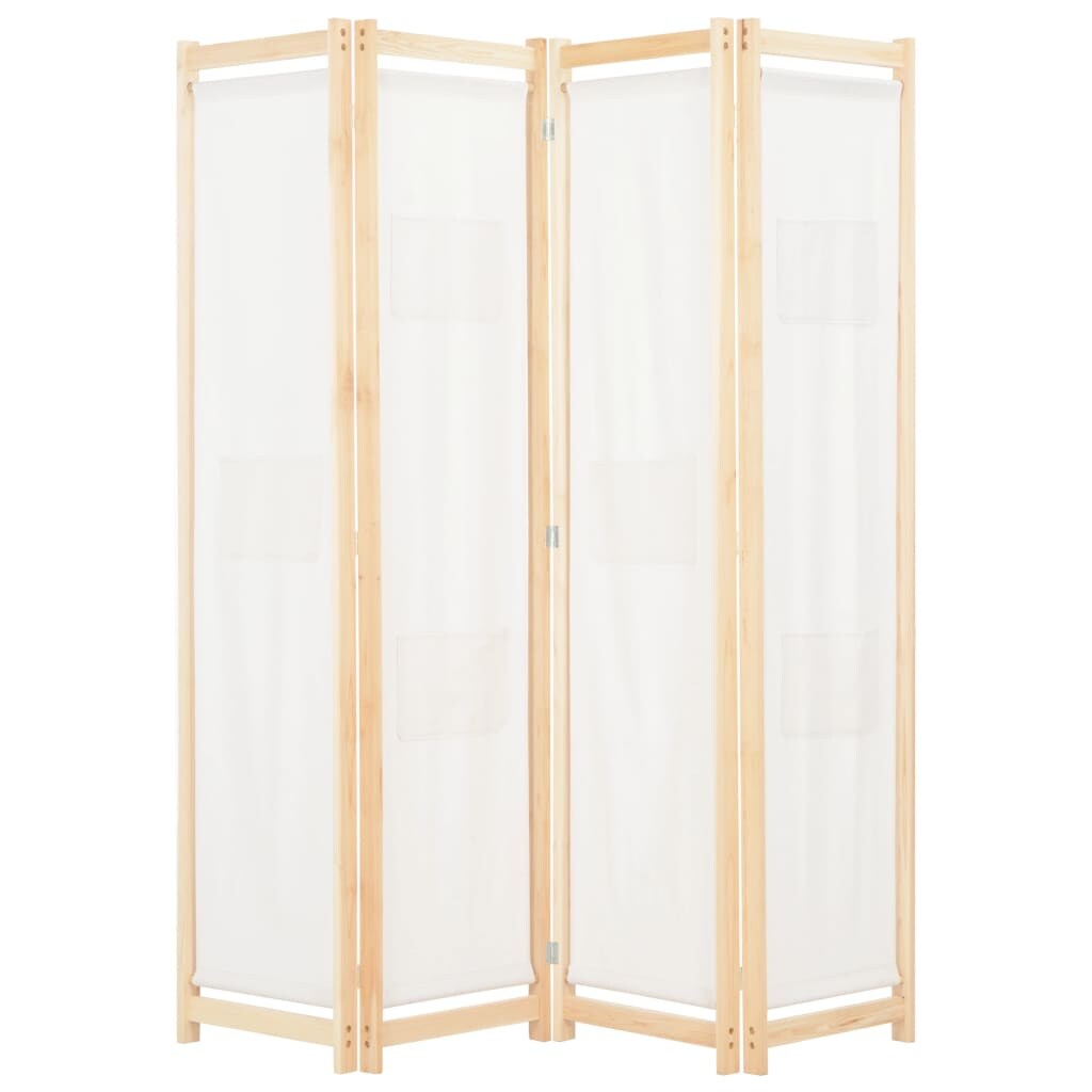 vidaXL 4-delig kamerscherm crèmewit 160 x 170 x 4 cm stof