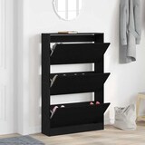 thumbnail of vidaXL Schuhschrank mit Regal Schwarz Eichen-Optik 80 x 21 x 125,5 cm