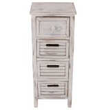thumbnail of Kommode T18, Schubladenschrank Schrank, 4 Schubladen, 74x30x25cm Shabby-Look Vintage ~ weiß