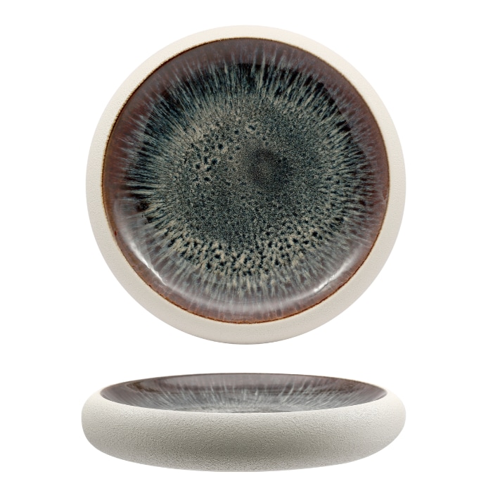 Genesys Blu Piatto Alto Ø Cm 27 Porcellana Bianca Reactive Fenixe