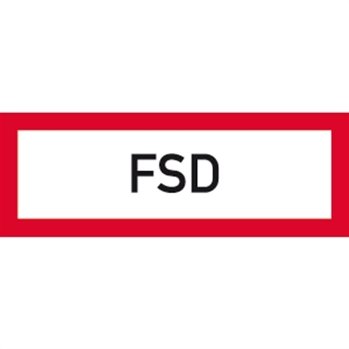 Schild FSD (Feuerwehrschlüsseldepot), Kunststoff, 297x105 mm