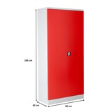 thumbnail of PROREGAL Stahlschrank BEE mit 7 lackierten Fachböden | HxBxT 195x92x42cm | Weiß-Rot | Werkstattschrank Werkzeugschrank Aktenschrank Universalschrank