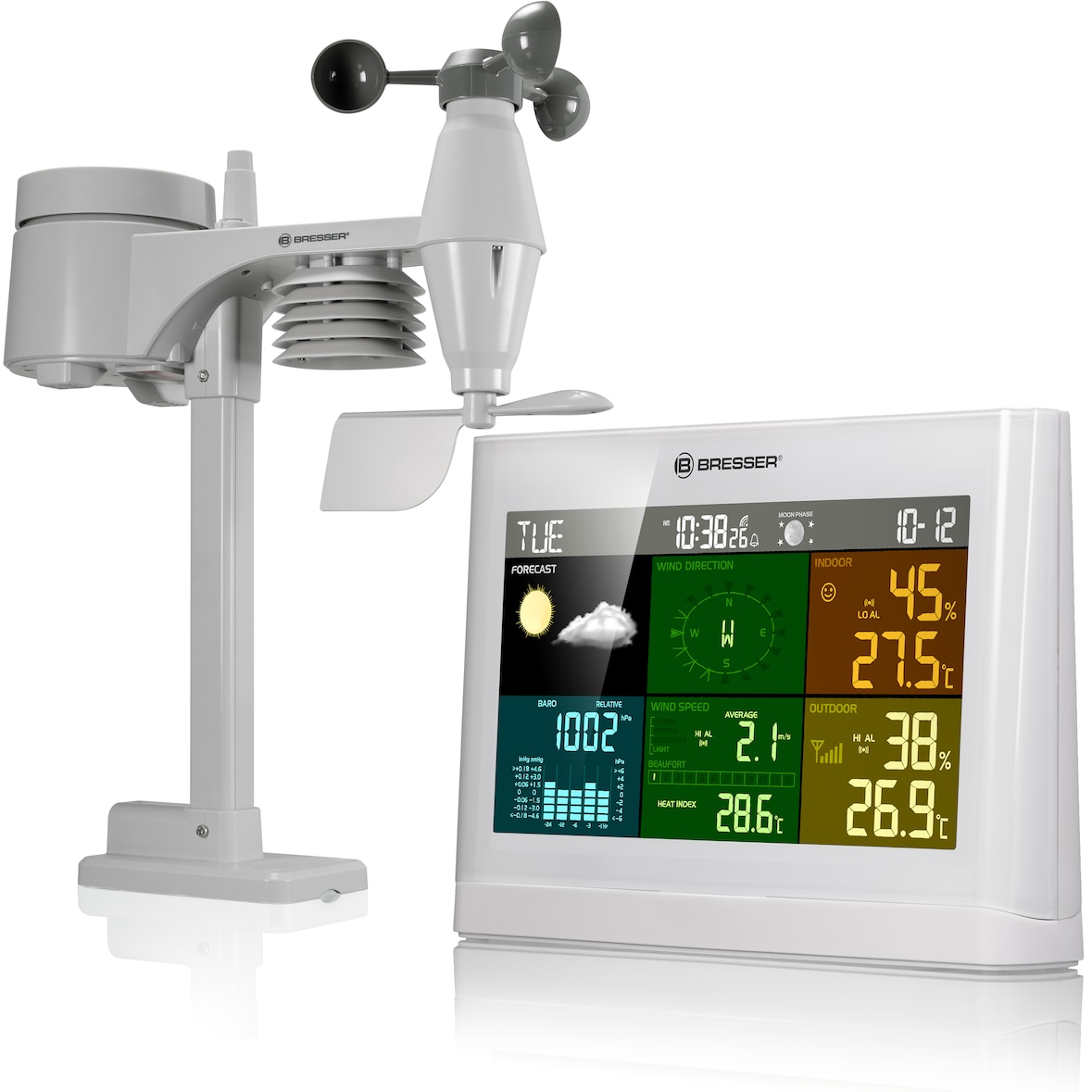 Bresser Centrale Météo 5-en-1 Comfort Avec écran En Couleurs Usage Non Intensif Bresser