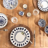 thumbnail of Coffret de 6 tasses et sous-tasses Milos 10 cl -  Bleu Rond Grès Table Passion 7.50x7.50 cm