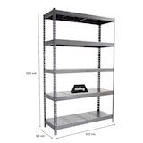 thumbnail of PROREGAL Schwerlastregal METAL BEAST FIVE | HxBxT 200x210x60cm | Fachlast 500kg | Grau | Regal Standregal Werkstattregal Lagerregal Kellerregal