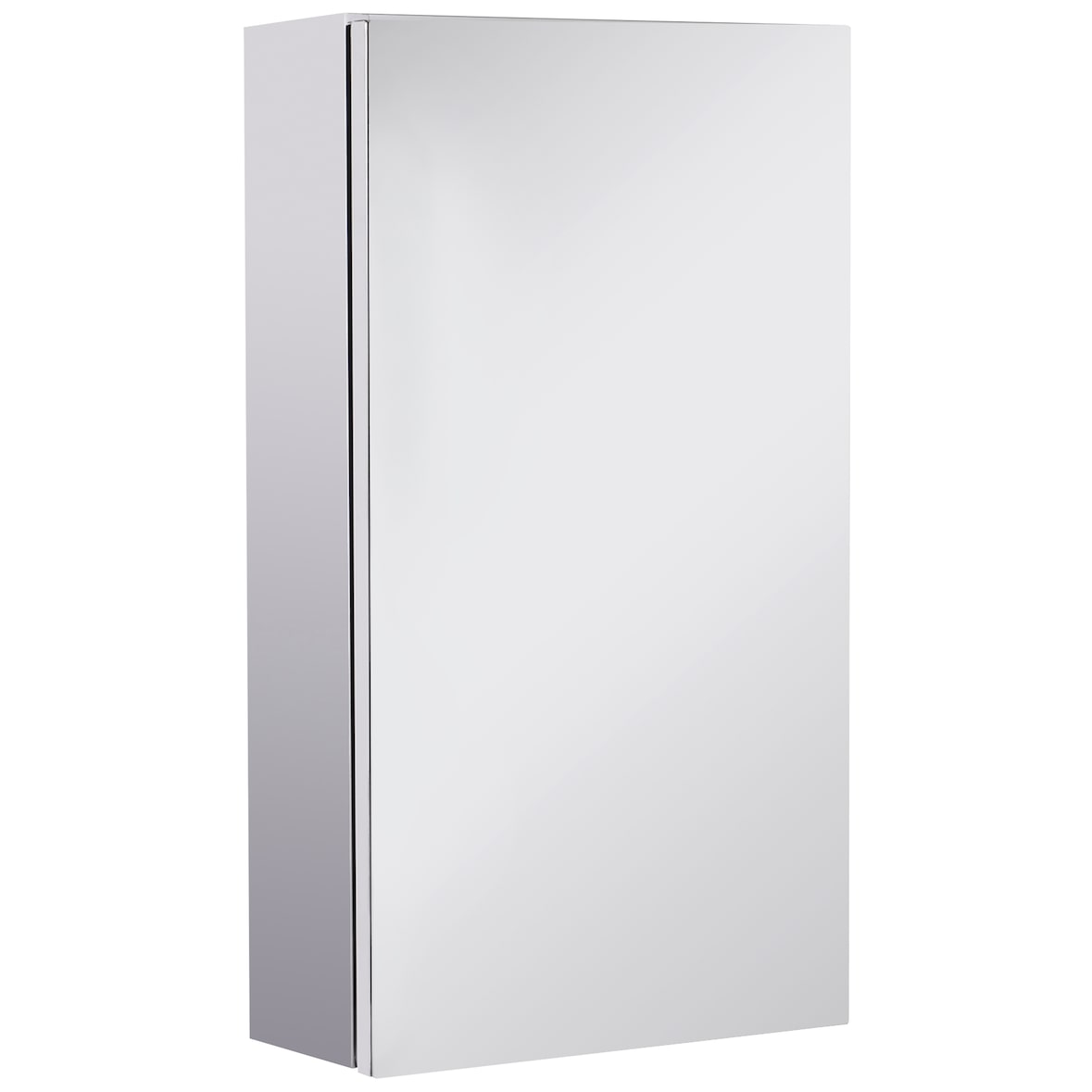 HOMCOM Armario de Baño con Espejo Armario de Pared para Baño con Puerta 2 Estantes de Almacenamiento y Marco de Acero Inoxidable 30x14x55 cm Plata