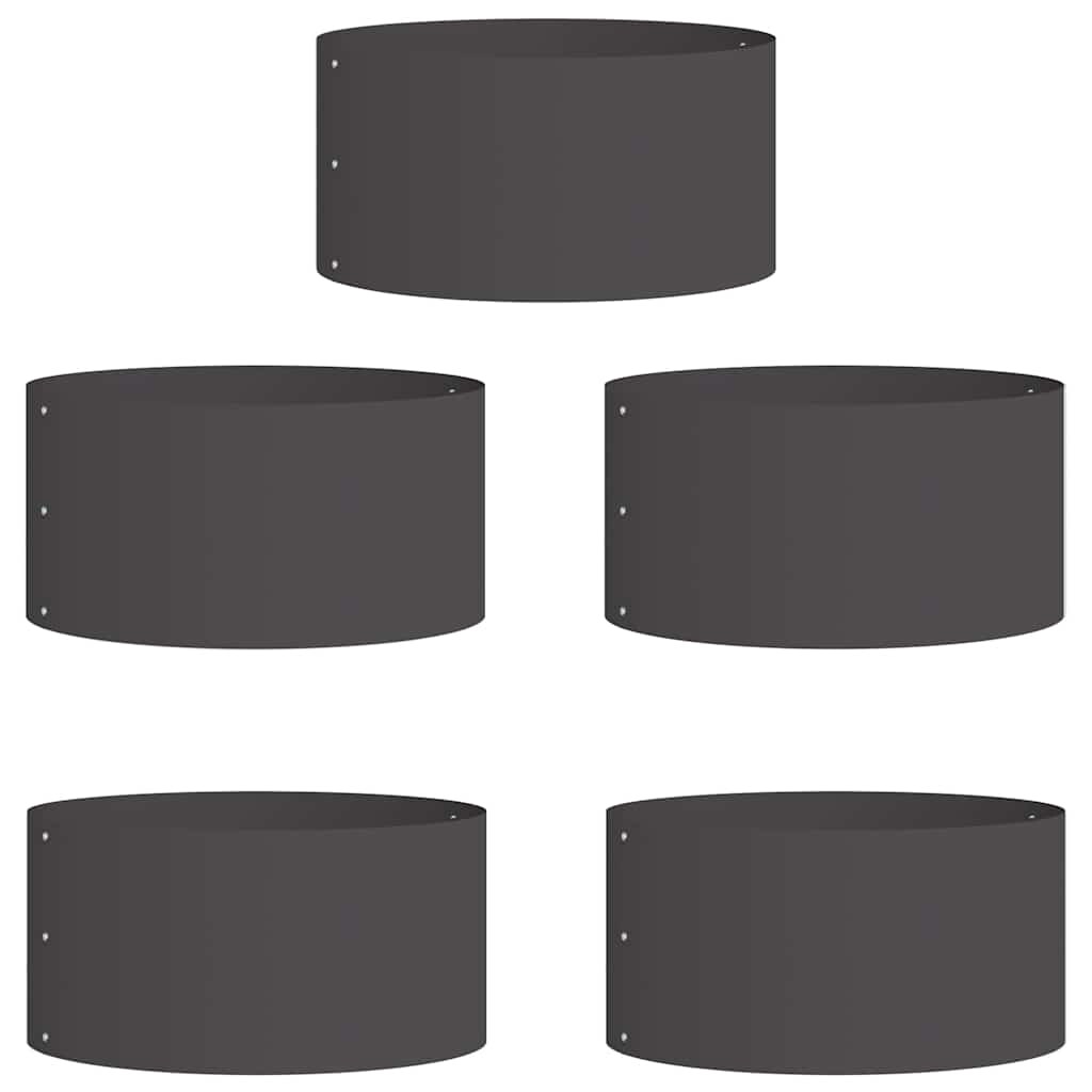 vidaXL Garten 5 pcs Schwarz 40 x 40 x 20 cm Stahl