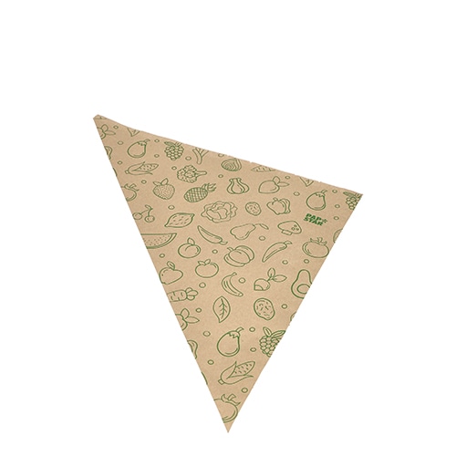 PAPSTAR 1000 Spitztüten, Kraftpapier 44 cm x 31 cm x 31 cm braun "Fruits & Vegs" Füllinhalt 750 g