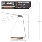 thumbnail of Brandson LED Schreibtischlampe mit 3 Lichtfarben, 5 Helligkeitsstufen, Holzoptik, 3 Lichttemperaturen, dimmbar, Timer, Weiß/Braun