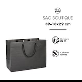 thumbnail of Grote horizontale zwarte kraft tas met koordhandvatten 39 + 18 x 29 cm per 60 - Gimex