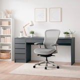 thumbnail of Scrivania moderna con 4 cassetti 1 cassettone centrale Scrittoio da Studio o Ufficio Mobile Desk 120 x 75 x 55 cm antracite