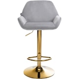 thumbnail of Barkruk Braga goud fluweel grijs