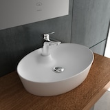 thumbnail of Alpenberger Aufsatzwaschbecken Oval | Keramik Waschschale mit Nano Lotuseffekt | Waschbecken mit Hahnloch | Keramikbecken für Modernes Bad & Gäste-WC