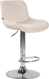 thumbnail of 2er Set Barhocker BEKIM - Samt Creme 50x50x86 cm Silber | Barstuhl Höhenverstellbar Mit Lehne Drehbar Tresenhocker Tresenstuhl Kneipenhocker