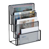 thumbnail of Relaxdays Zeitschriftenhalter Metall, 4 Fächer, Dokumentenablage Büro, HBT: 43x33x18 cm, Magazinhalter, Briefe, schwarz