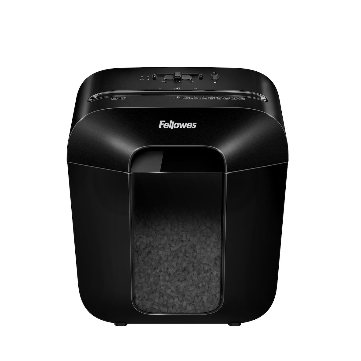 Fellowes Distruggidocumenti a miniframmento LX25M, 6 fogli, per uso personale, con blocco di sicurezza, cestino da 11,5L, sicurezza P-4, nero, 4170601