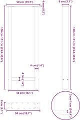 thumbnail of Helloshop26 - Set aus 2 verstellbaren modernen pulverbeschichteten Stahl-Bartischbeinen 50 x 100 cm Stahl natur 02_0057583