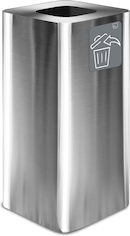 SIGMA Prullenbak, zwart, metaal, rond, 18 L