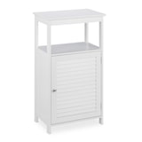 thumbnail of Relaxdays Badschrank, 3 Fächer, Lamellentür, HxBxT: 83 x 45 x 30 cm, schmal, Schränkchen für Bad, Küche und Flur, weiß