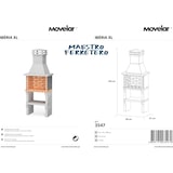 thumbnail of MF - Vorgefertigter gemauerter Grill für Holz und Holzkohle, Modell Iberia Plus XL (Grau, Orange - 69 x 47 x 190 cm) REF: 3547 - Für den Außenbereich