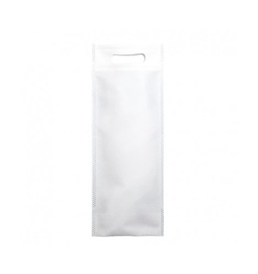 MONOUSO - Bolsa TNT Para Botella Troquelada Blanca 17+10x40cm (200 Uds)