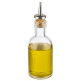 thumbnail of APS 40512 – Azijn- en olieflacon Ø 5 cm, hoogte 15,5 cm, 100 ml, glazen fles, schenktuit van kurk/roestvrij staal