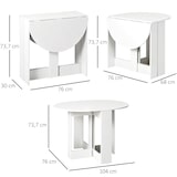 thumbnail of Mesa de Comedor Plegable con 2 Alas Abatibles Madera para Cocina 104x76x73,7 cm