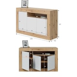 thumbnail of Dmora Credenza Thornton, Madia moderna a 3 ante, Buffet da soggiorno con scomparti, Madia da salotto, 144x42h87 cm, Rovere nodi e Bianco