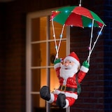 thumbnail of Weihnachtsdeko Santa Claus, Weihnachtsmann, mit buntem LED-Fallschirm, außergewöhnliche Weihnachtsdeko mit bunten LEDs, 8 h Timer, Raburg