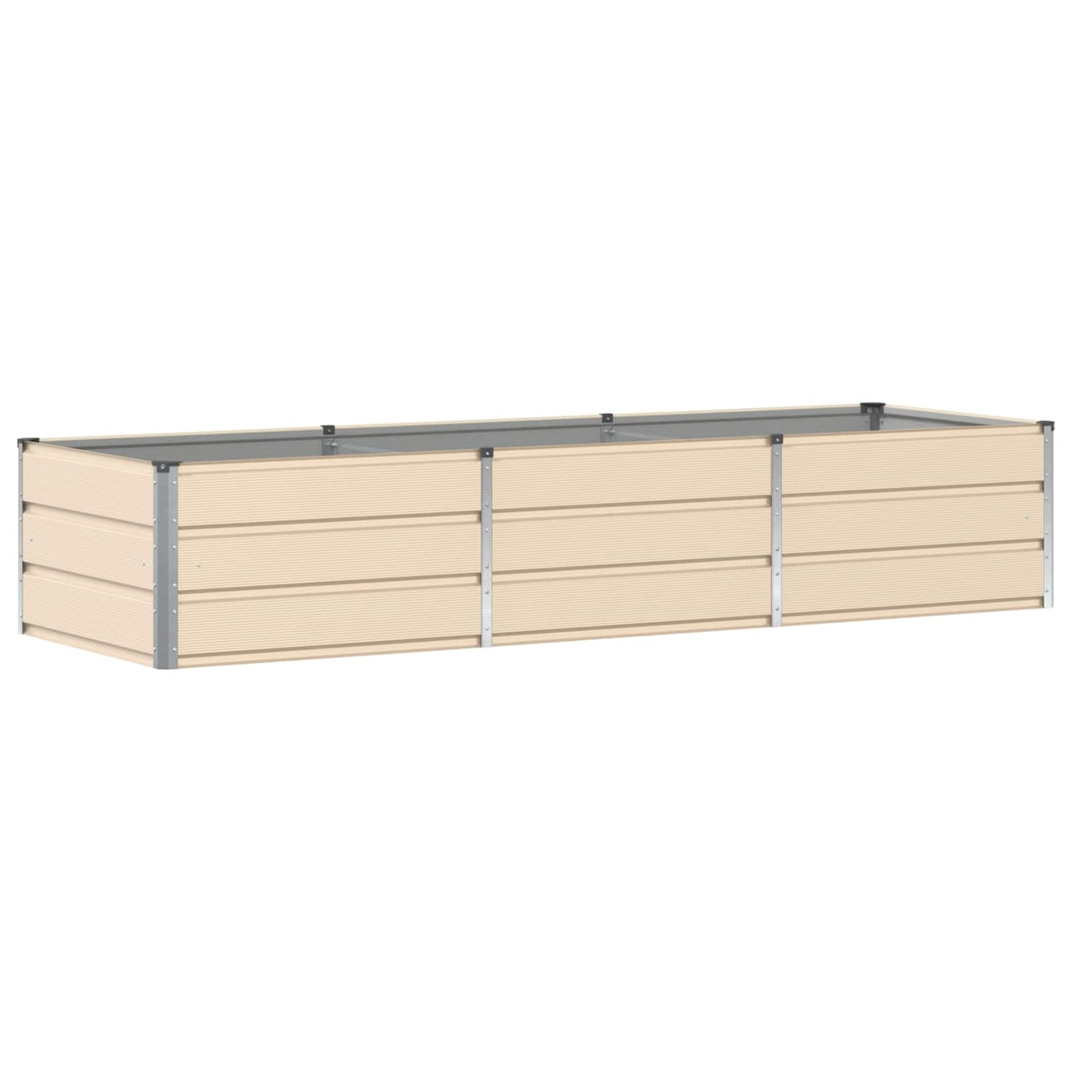 Helloshop26 - Moderner Pflanzkübel 240 x 80 x 45 cm schlankes Design geeignet für den Innen- und Außenbereich elfenbeinfarbener 02_0059147