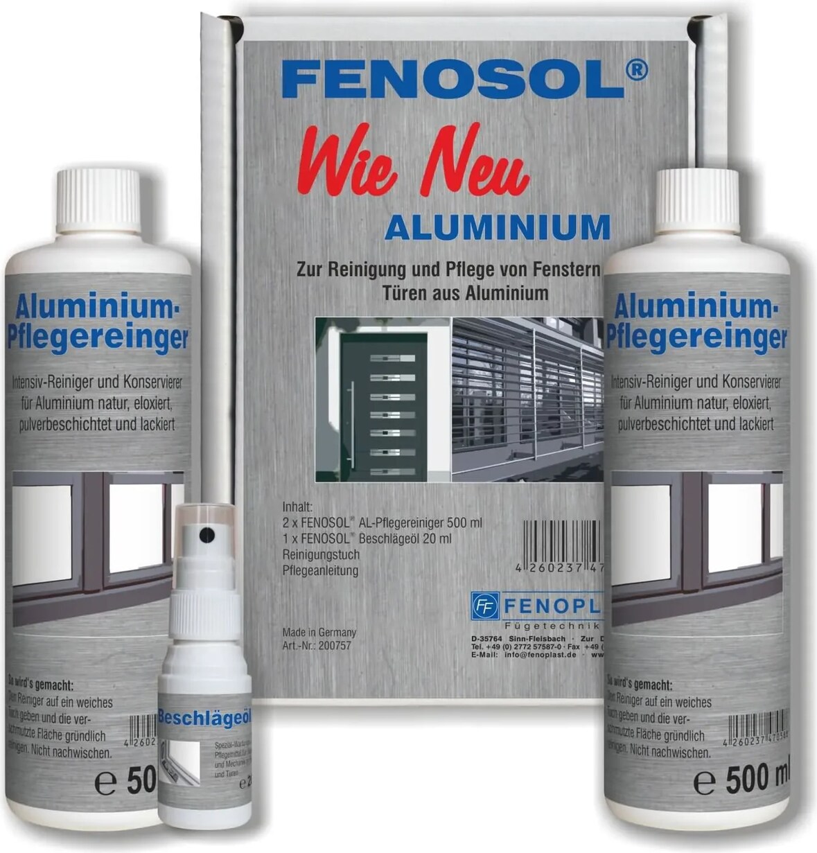 FENOPLAST Fenosol WIE NEU ALUMINIUM Fensterpflegeset
