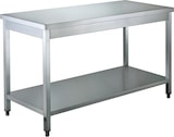 thumbnail of Tavolo lavoro in acciaio inox con ripiano 120x60x85 cm