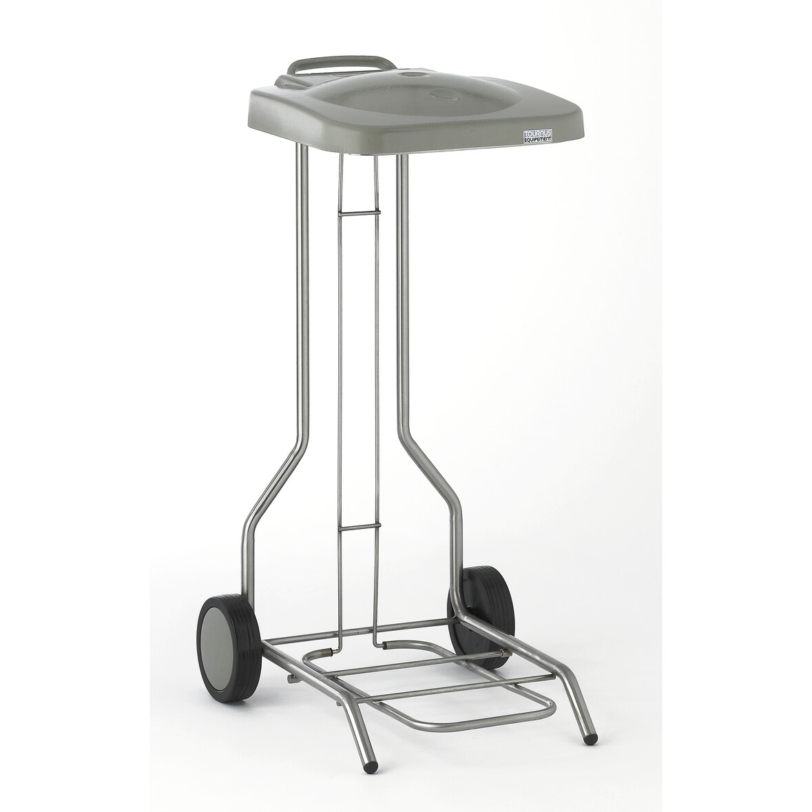 Tournus-afvalzakhouder met deksel op wielen voor zakken van 100 - 130 liter  Afmetingen b x d x h: 450 x 535 x 900 mm