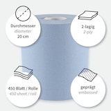 thumbnail of Papierhandtuch 2-lagig Innenabwicklung geprägt Rolle Blau 1x6 Stück 20x25 cm Blau