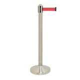 thumbnail of Securit® Uittrekbare Afzetpaal - Chroom - 100cm - Rode nylon band 205cm - Complete set met voet